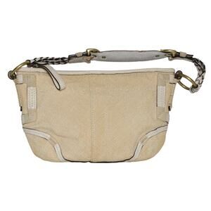 Coach Straw & Leather Soho Hobo Shoulder Bag 4710 Ivory colored leather trim